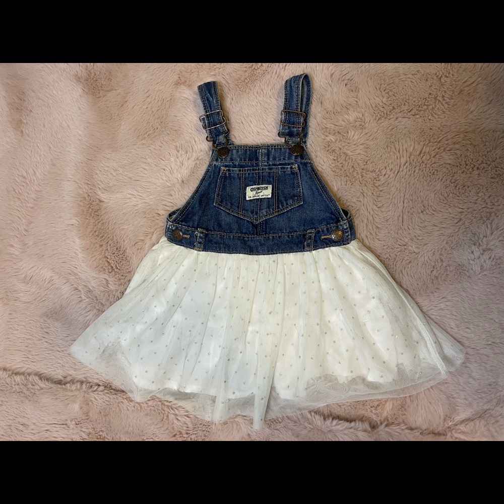Oshkosh 2T denim dress overalls EUC